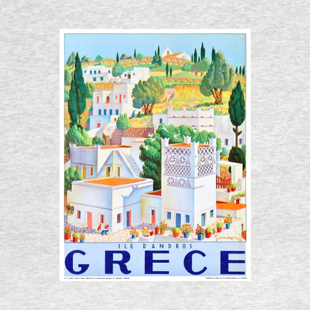 Vintage Travel Poster Greece Ile dAndros by vintagetreasure